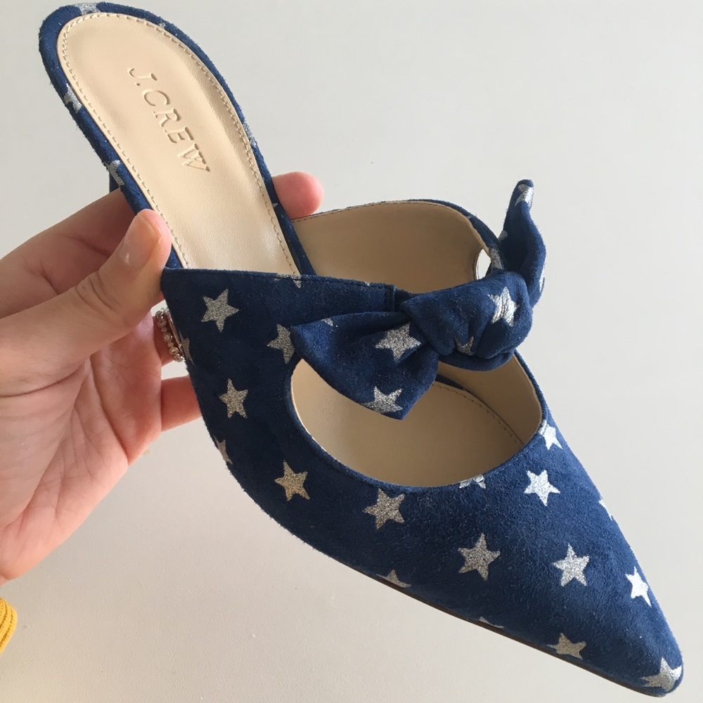 J. Crew Starry Blue Suede Kitten Heels